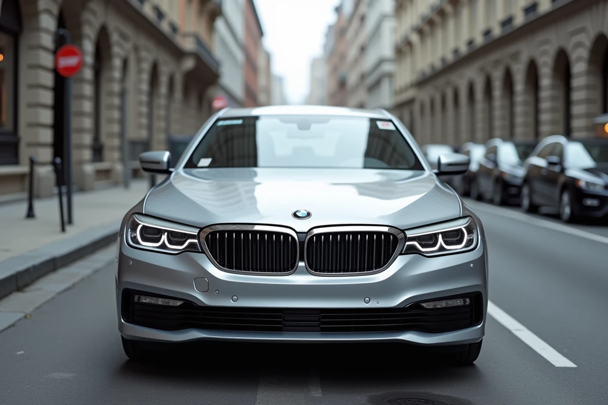 Berline de taille moyenne garée en ville illustrant les enjeux du malus automobile en 2026 selon les chevaux-vapeur