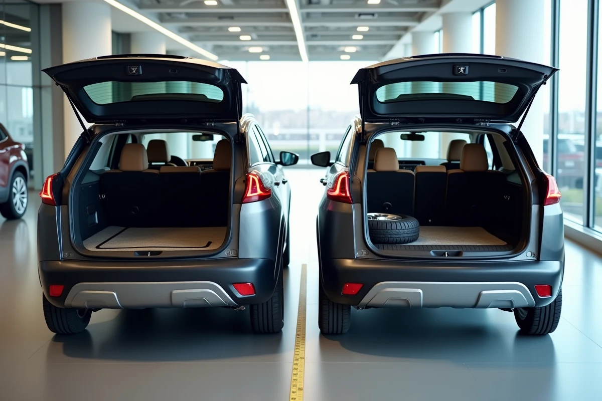 Comparaison du volume de coffre entre deux Peugeot 3008 phase 2 avec et sans roue de secours en concession