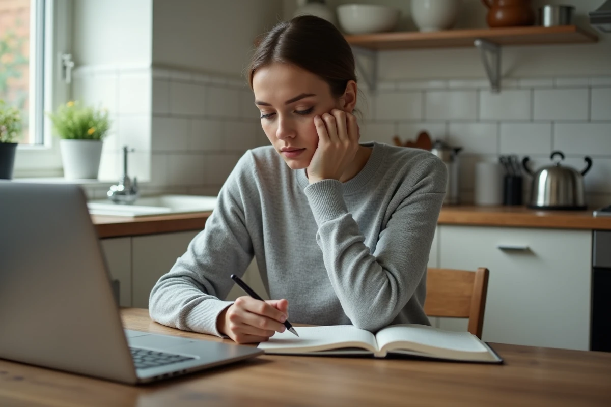 Femme comparant des jantes de voiture sur un ordinateur