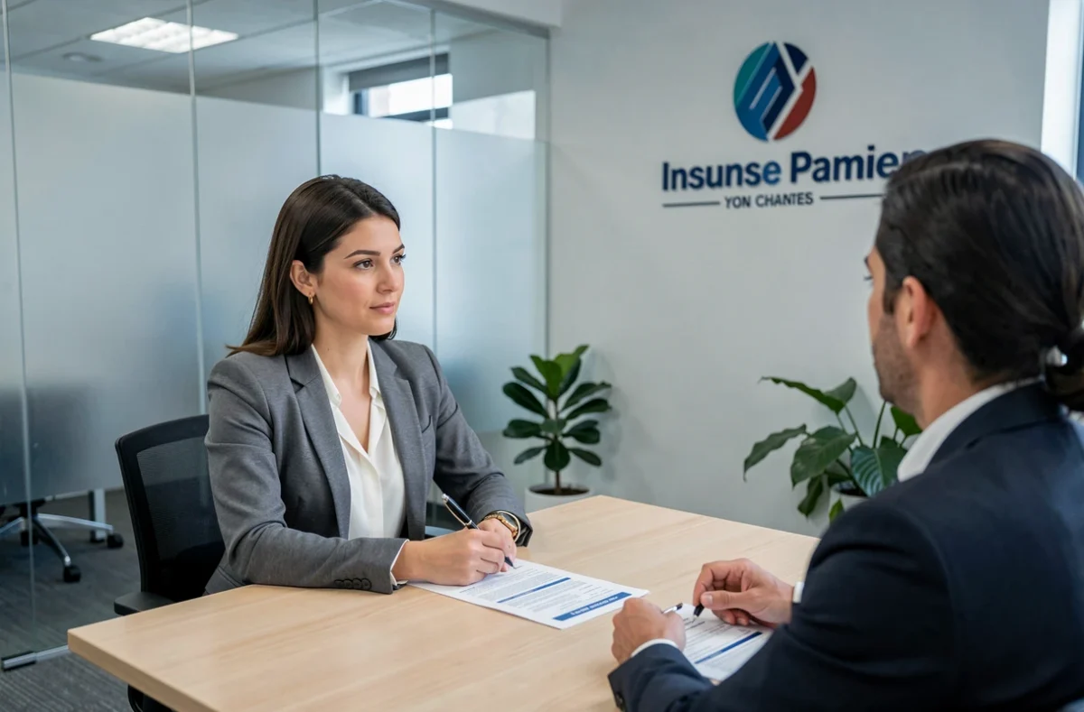 Femme en rendez-vous avec un conseiller en assurance auto pour souscrire un nouveau contrat après résiliation