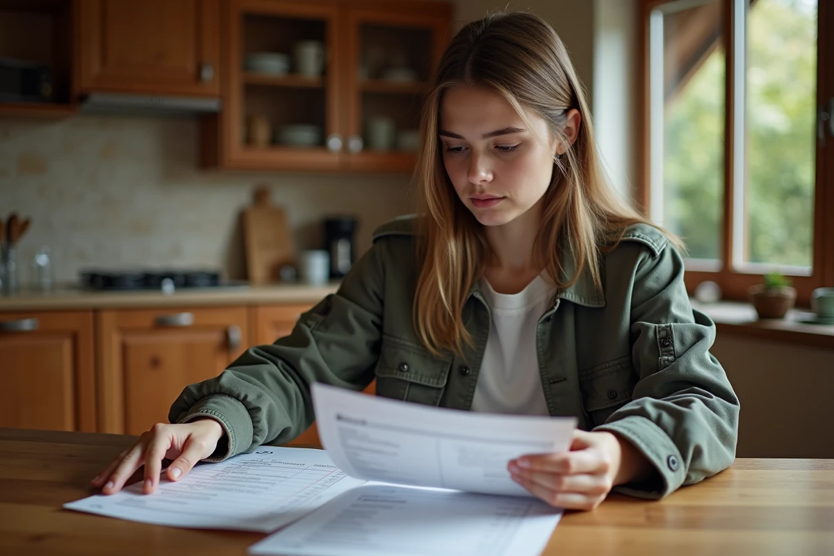 Jeune femme examine un document de pièces Toyota 100 HDJ
