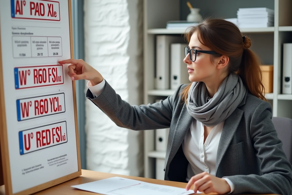 Femme explique codes de plaques d