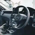 black Mercedes-Benz car interior