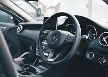 black Mercedes-Benz car interior
