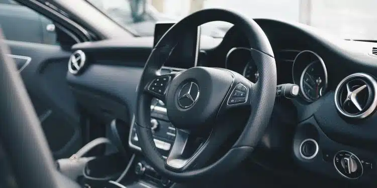 black Mercedes-Benz car interior